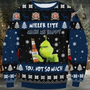 Miller Lite Make Grinch Happiness Ugly Sweater