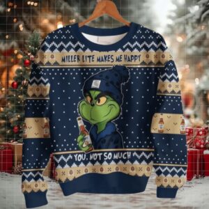 Miller Lite Make Me Happy Ugly Sweater