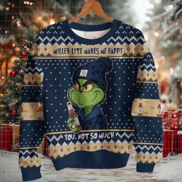 Miller Lite Make Me Happy Ugly Sweater