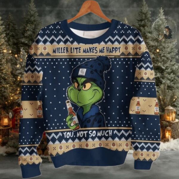 Miller Lite Make Me Happy Ugly Sweater
