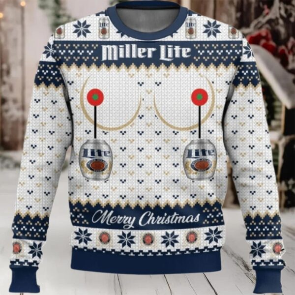 Miller Lite Merry Christmas Ugly Sweater