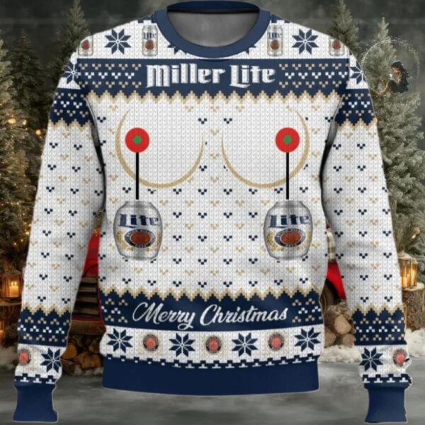 Miller Lite Merry Christmas Ugly Sweater