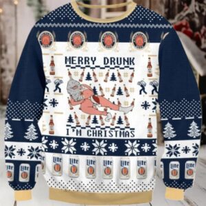 Miller Lite Merry Drunk Ugly Sweater