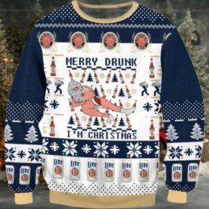 Miller Lite Merry Drunk Ugly Sweater