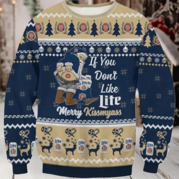 Miller Lite Merry Kissmyass Ugly Sweater