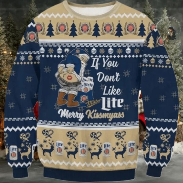 Miller Lite Merry Kissmyass Ugly Sweater