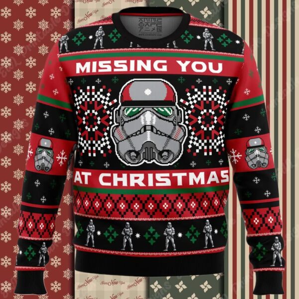 Missing You At Christmas Stormtrooper Star Wars Ugly Christmas Sweater