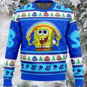 Nickelodeon Cartoons Rainbow SpongeBob Ugly Christmas Sweater