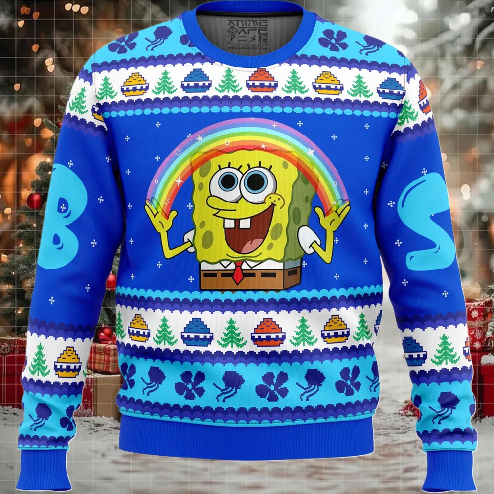 Nickelodeon Cartoons Rainbow SpongeBob Ugly Christmas Sweater