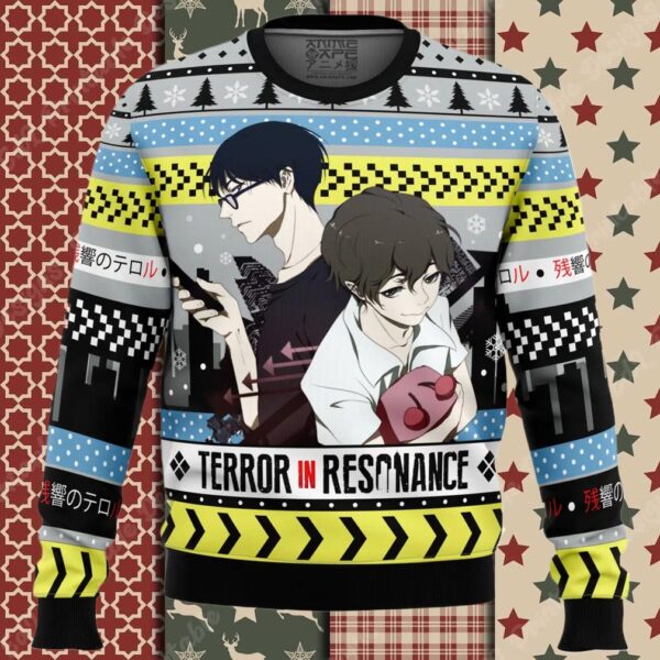 Nine and Twelve Terror in Resonance Ugly Christmas Sweater