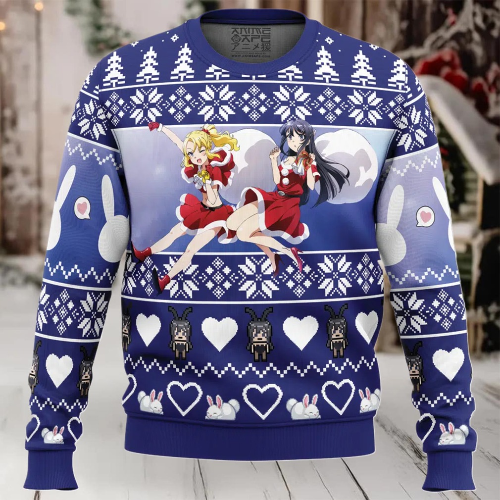 Nodoka & Mai Rascal Does Not Dream of Bunny Girl Senpai Ugly Christmas Sweater Nodoka & Mai Rascal Does Not Dream of Bunny Girl Senpai Ugly Christmas Sweater