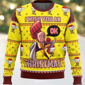 One Punch Saitama Ok Ugly Christmas Sweater