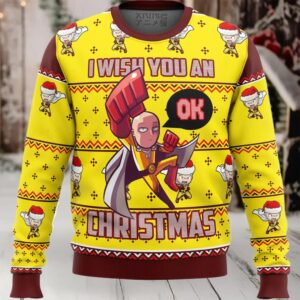 One Punch Saitama Ok Ugly Christmas Sweater
