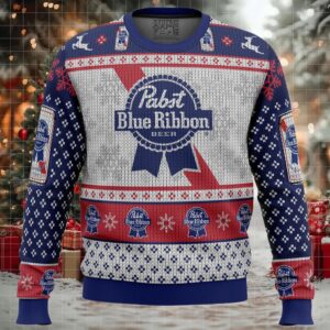 Pabst Blue Ribbon Ugly Christmas Sweater