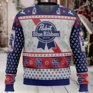 Pabst Blue Ribbon Ugly Christmas Sweater