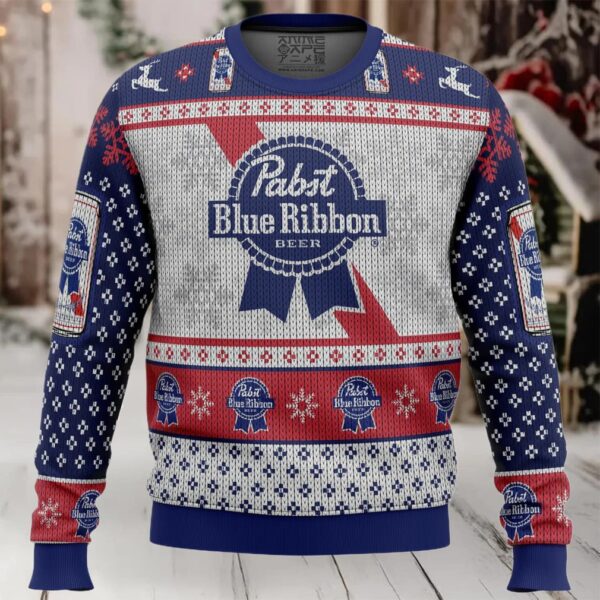 Pabst Blue Ribbon Ugly Christmas Sweater