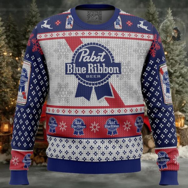 Pabst Blue Ribbon Ugly Christmas Sweater