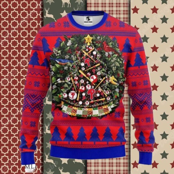 Philadelphia Phillies Christmas Tree Ornament Wreath Ugly Sweater