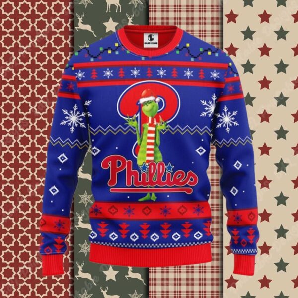 Philadelphia Phillies Funny Grinch Christmas