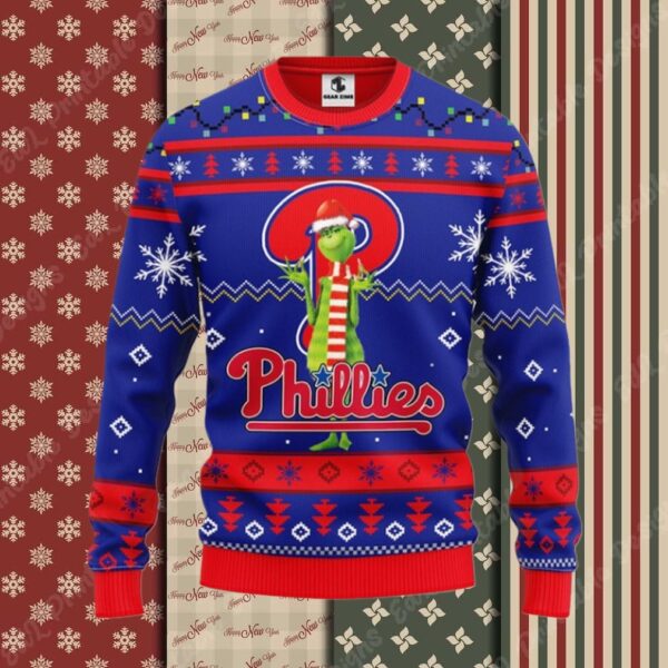 Philadelphia Phillies Funny Grinch Christmas