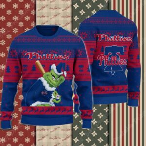 Philadelphia Phillies Grinch Stolen Ugly Christmas Sweater