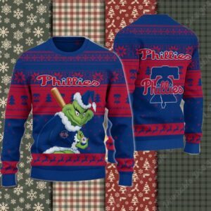 Philadelphia Phillies Grinch Stolen Ugly Christmas Sweater