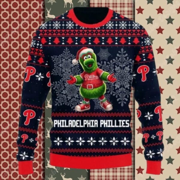 Phillie Phanatic Phillies Ugly Christmas Sweater