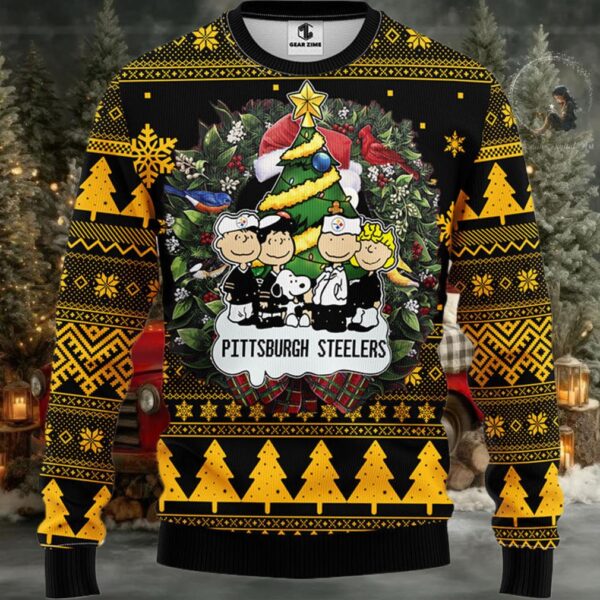 Pittsburgh Steelers Snoopy Dog Christmas Ugly Sweater Moderntees