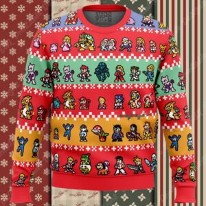 Pixel Smash Super Smash Bros Ugly Christmas Sweater