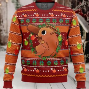 Pochita Chainsaw Man Ugly Christmas Sweater