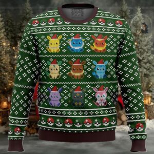 Pokemon Eevee Eeveelutions Ugly Christmas Sweater