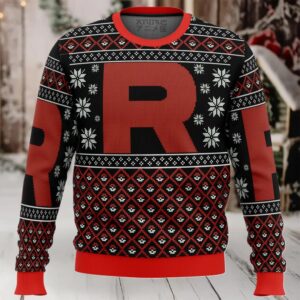 Pokemon Team Rocket Red Black Ugly Christmas Sweater
