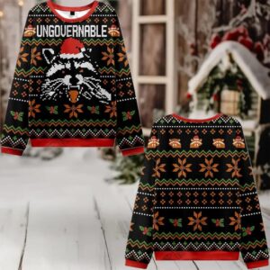 Raccoon Ungovernable Ugly Sweater 2025 Christmas