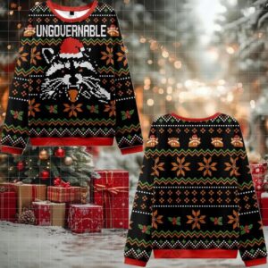 Raccoon Ungovernable Ugly Sweater 2025 Christmas