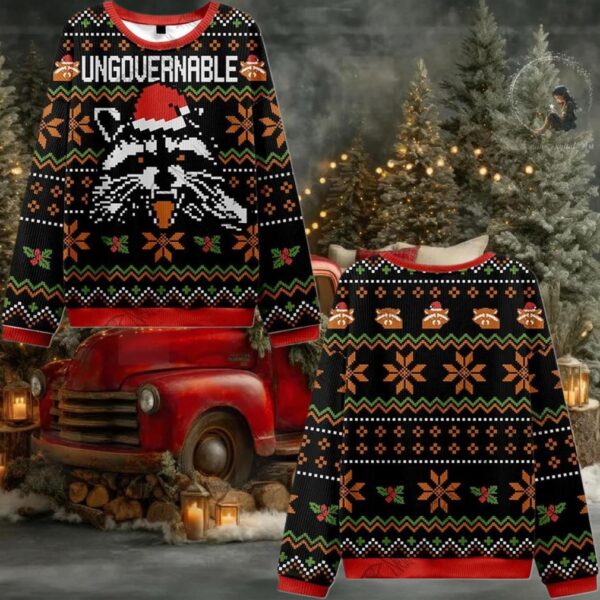 Raccoon Ungovernable Ugly Sweater 2025 Christmas