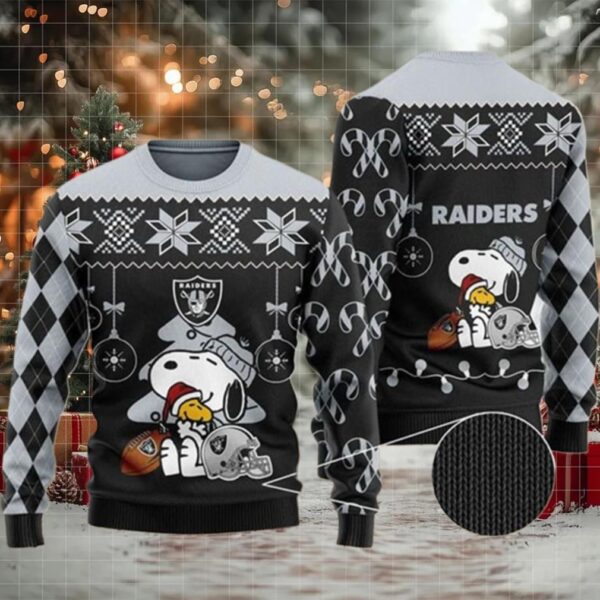 Raiders Ugly Sweater Peanuts Snoopy Gift For Fan Ugly Wool Sweater Christmas 3D Gift For Christmas Moderntees