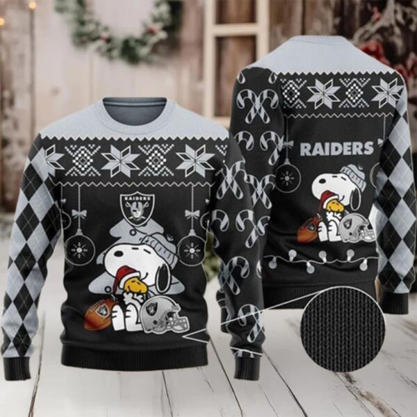 Raiders Ugly Sweater Peanuts Snoopy Gift For Fan Ugly Wool Sweater Christmas 3D Gift For Christmas Moderntees
