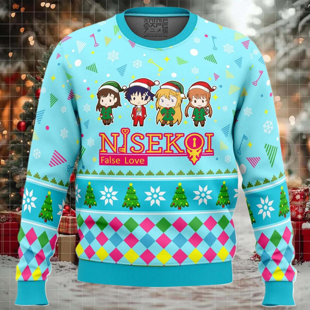 Raku And Friends Nisekoi False Love Ugly Christmas Sweater Image 1