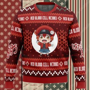 Red Blood Cell Cells at Work Ugly Christmas Sweater