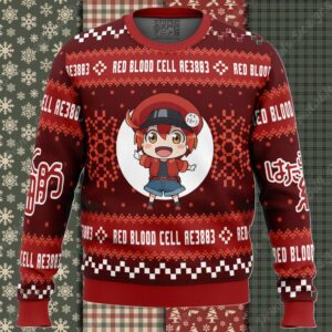 Red Blood Cell Cells at Work Ugly Christmas Sweater