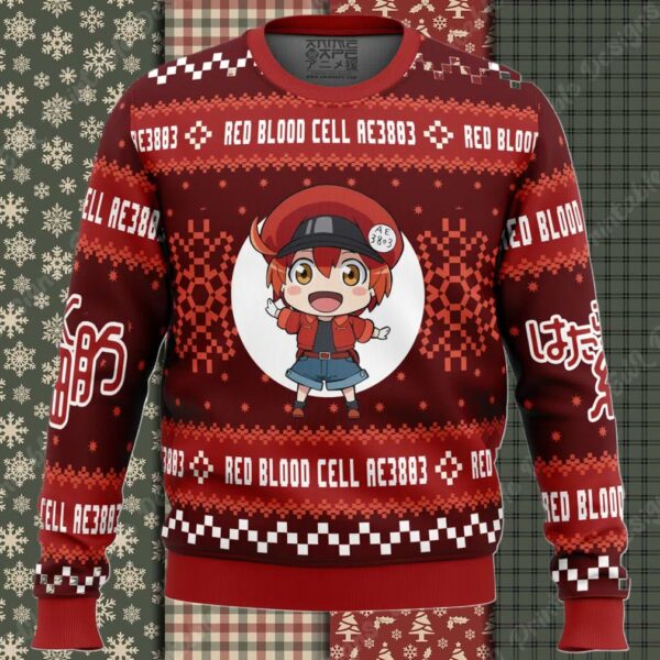 Red Blood Cell Cells at Work Ugly Christmas Sweater