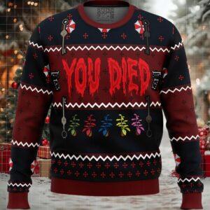 Resident Evil You Died Ugly Christmas Sweater