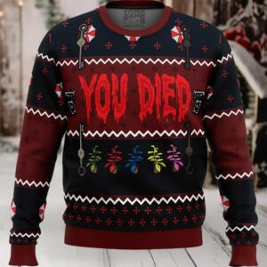 Resident Evil You Died Ugly Christmas Sweater