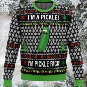Rick and Morty Pickle Rick Ugly Christmas Sweater