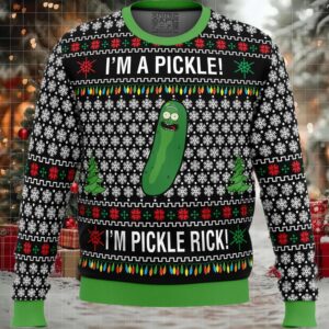 Rick and Morty Pickle Rick Ugly Christmas Sweater