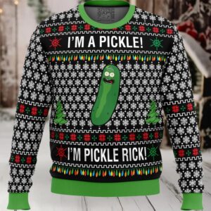 Rick and Morty Pickle Rick Ugly Christmas Sweater