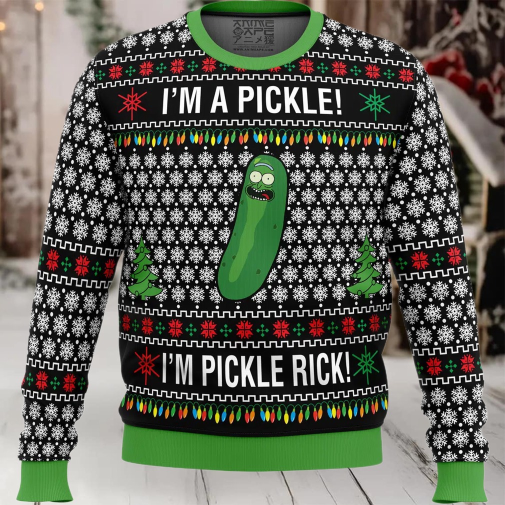 Rick and Morty Pickle Rick Ugly Christmas Sweater Rick and Morty Pickle Rick Ugly Christmas Sweater