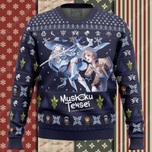 Roxy X Rudeus Mushoku Tensei_ Jobless Reincarnation Ugly Christmas Sweater
