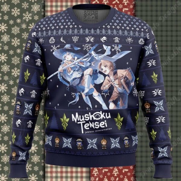 Roxy X Rudeus Mushoku Tensei_ Jobless Reincarnation Ugly Christmas Sweater