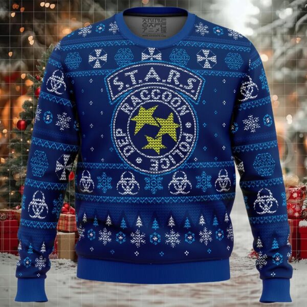 STARS Racoon City Police Resident Evil Ugly Christmas Sweater